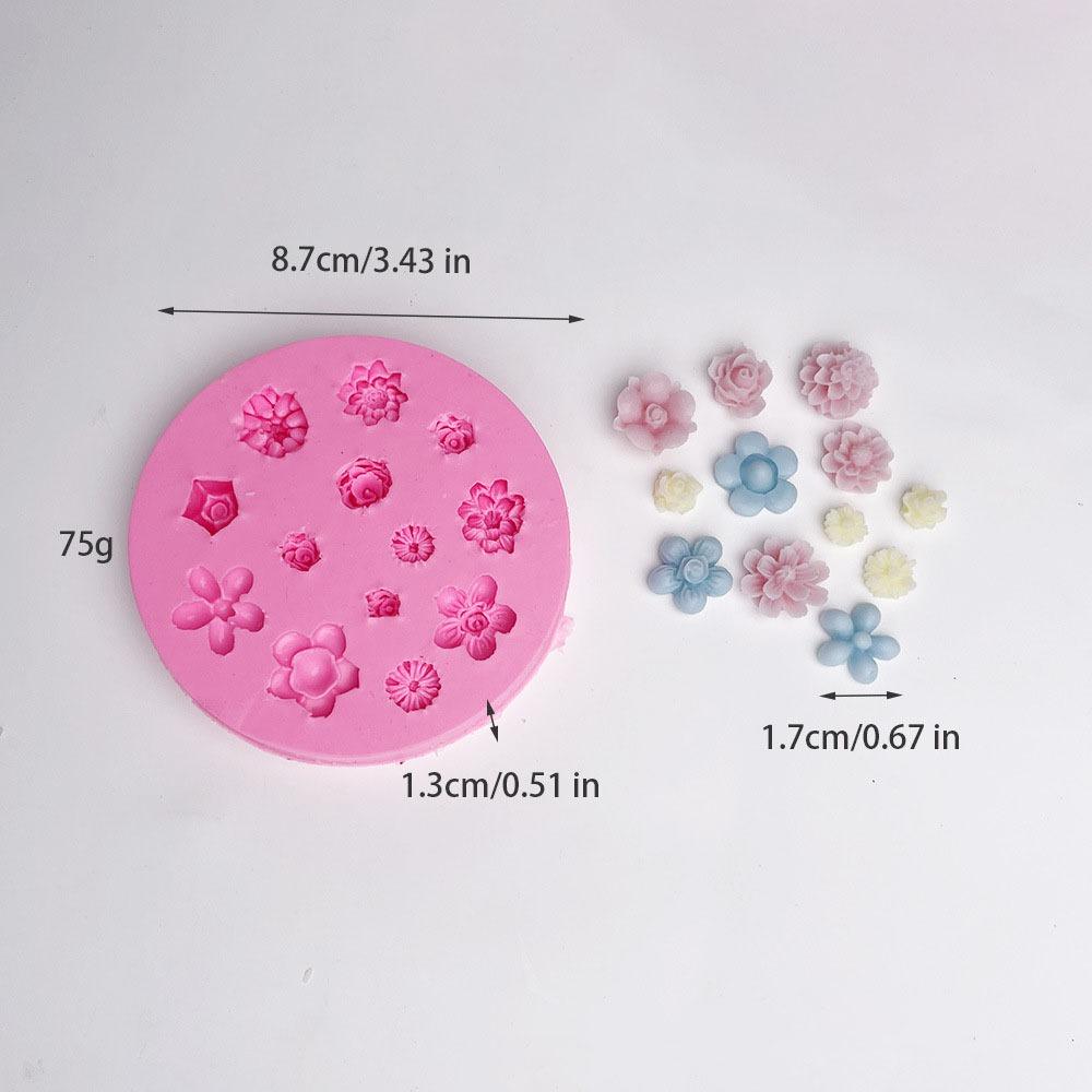 Heat Resistant Pink Flower Fondant Molds Silicone DIY Chocolate Decoration Moulds Flower Shape baking mold Resin