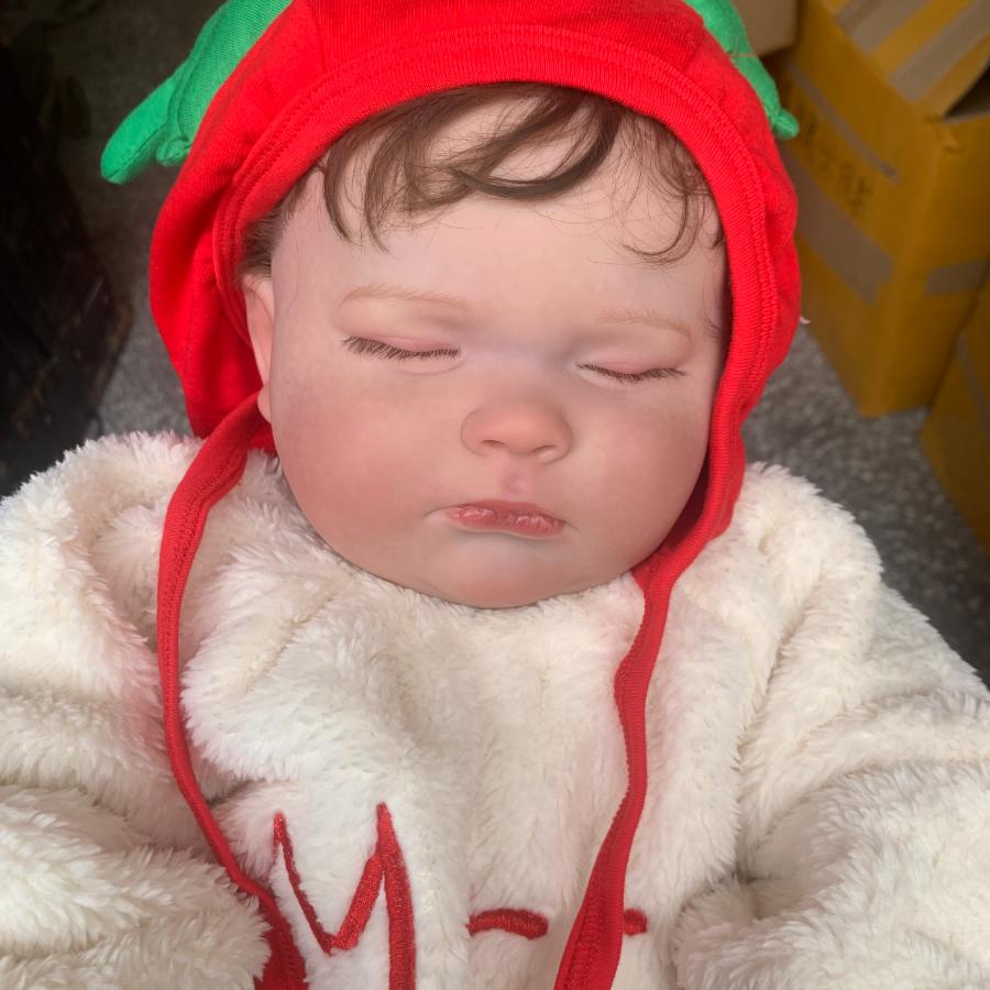 

BZDOLL 60 CM 24inch 3D Skin Soft Vinyl Reborn Sleeping Boy Baby Doll for Girl with Vascular Vein Cloth Body Like Real Art Bebe Gift cloth body doll