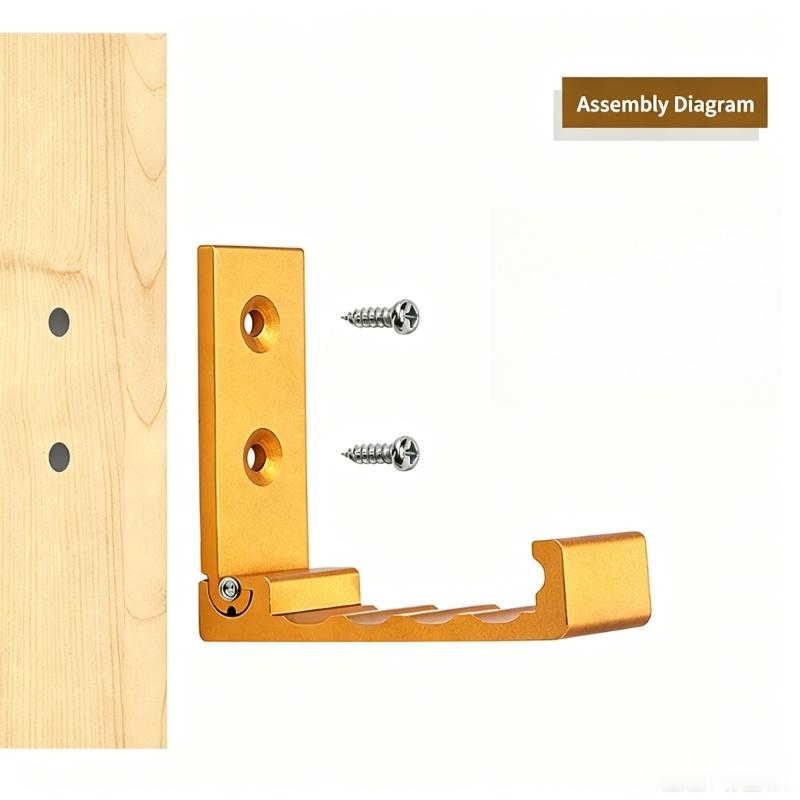 Entryway Home Wall Hook 3 Pack, Fold Down Hanging Hook Set with Metal Finish for Clothes Hats Bags and Daily Gear
