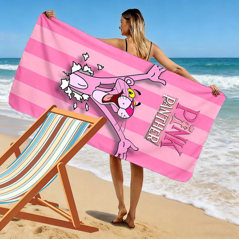 Pink Panther Print Beach Towel, Large Soft Quick Dry Towel for Beach Camping Swimming