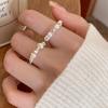 Elegant Shattered Pearl Silver Ring For Women Trendy Fashionable Adjustable Design