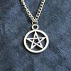 2Pcs Fashion Unisex Star Circle Pentagram Pendant Necklace Couple Xmas Gift