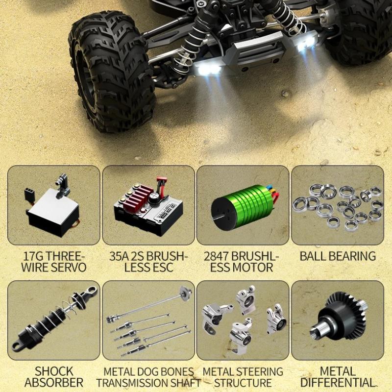 Professional 1:16 High Speed 80KM/H 4-wheel Drive MAX/PRO Brushless Remote Control Car Off-Road Drift RC Racing Vehicle for Kids Adults Outdoor Toys