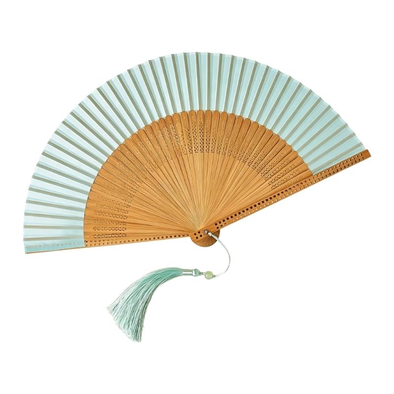 Elegant Chinese Folding Fan With Silk Like Fabric Perfect For Photography And Traditional Costume Handcrafted Fan