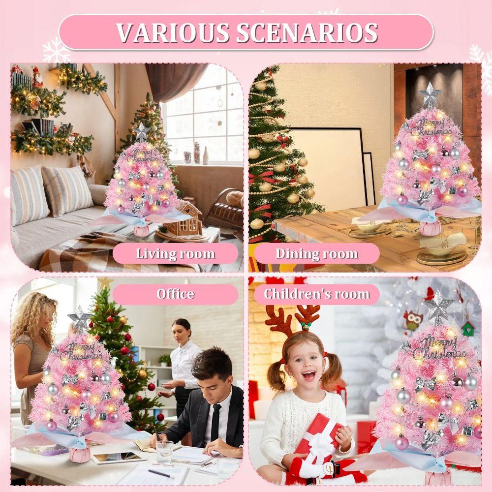 Artificial Christmas Tree Model Colorful Tree Desktop Ornaments Miniature Pine  Gift