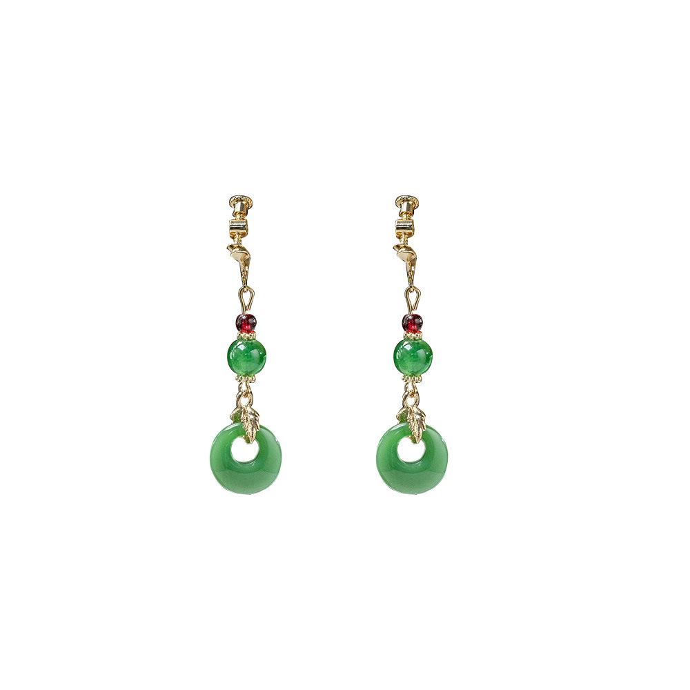 New Chinese antique beaded long fringed earrings, ethnic feng shui drop Hanfu accessories without ear clips