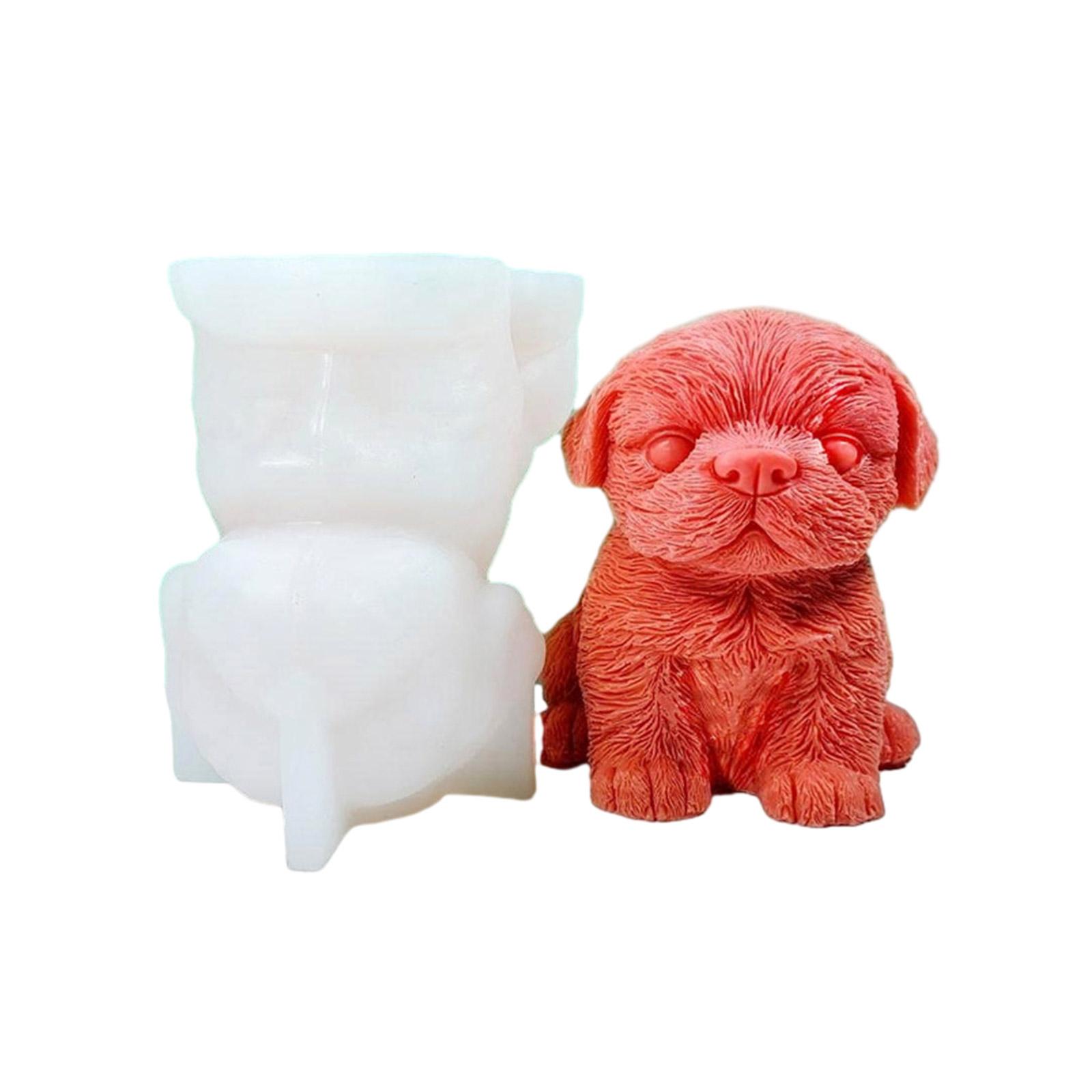 

3D Sitting Dog Candle Silicone Mold Handmade Desktop Decoration Gypsum Ornaments Aromatherapy Candle Epoxy Resin Mould 1