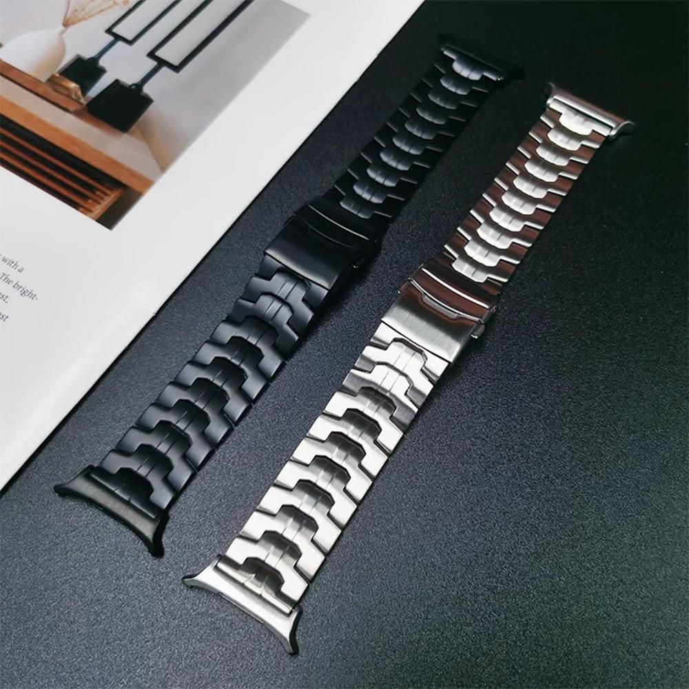Watch Strap for Samsung Galaxy Watch8 44mm/40mm/Watch8 Classic 46mm Titanium Alloy Wrist Band with Safety Buckle