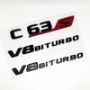 Adesivo Traseiro de Carro Emblema 3D Preto C63S V8 BITURBO Estrela Porta-malas Emblema AMG Para Mercedes Benz AMG W205 C205 Acessórios