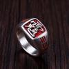 Adjustable Open Ring Men Women Vintage Chinese Folk Style Fortune God Solid Copper With Electroplating