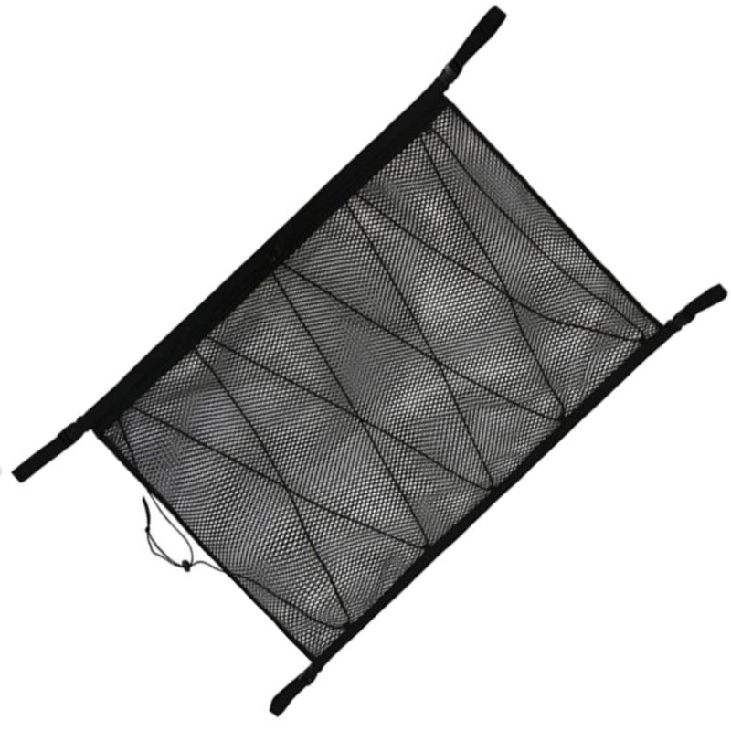 Car Ceiling Cargo Net Pocket Compatible with Vans and SUVs Adjustable Double-Layer Ceiling Storage Net Car Ceiling Storage Bag