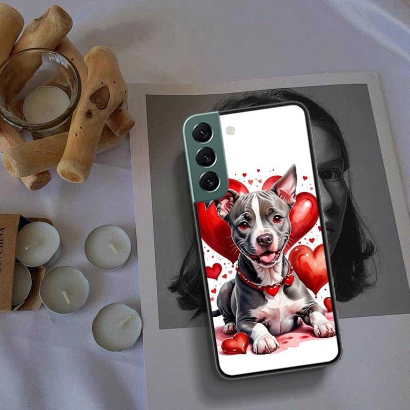 Lovely Puppy Heart Dogs Phone Case For Samsung Galaxy S22 S25 Ultra S21 S10 Plus S26 Edge S20 S23 S24 FE Cover Silicone Soft