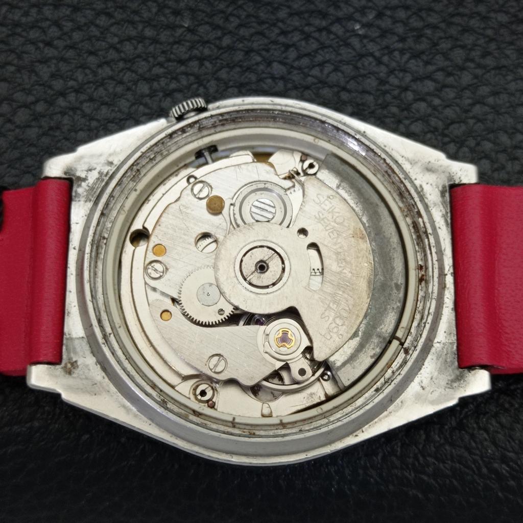 USED VINTAGE SEIKO 5 AUTOMATIC 7009A JAPAN MENS BLACK COLOR DIAL WATCH A433427-2 R116-a433427