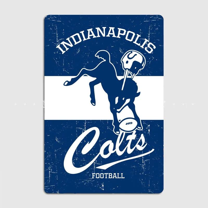 

American Football Club Indianapolis Colts Vintage Poster Wall Art Metal Painting Garden Tin Sign Home Decor Room Decoration 20x30cm（7.8x11.8inch）