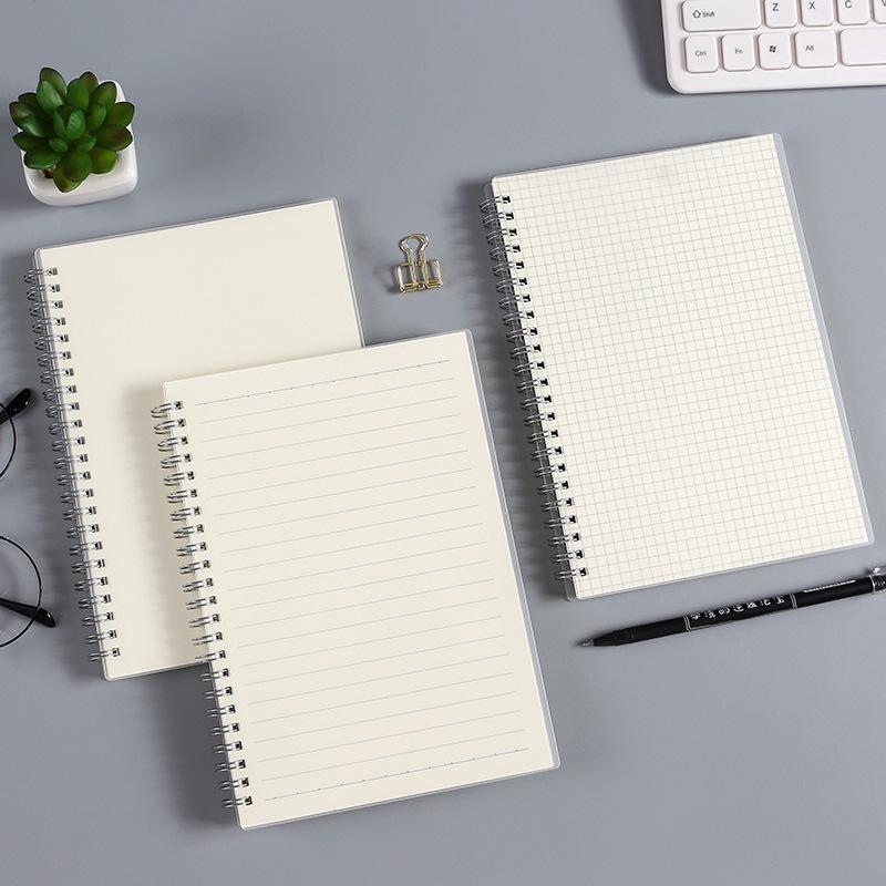PPA5 Custom Clear Frosted Cover Coil-bound Loose-leaf Notebook - Grid/Lined Pages