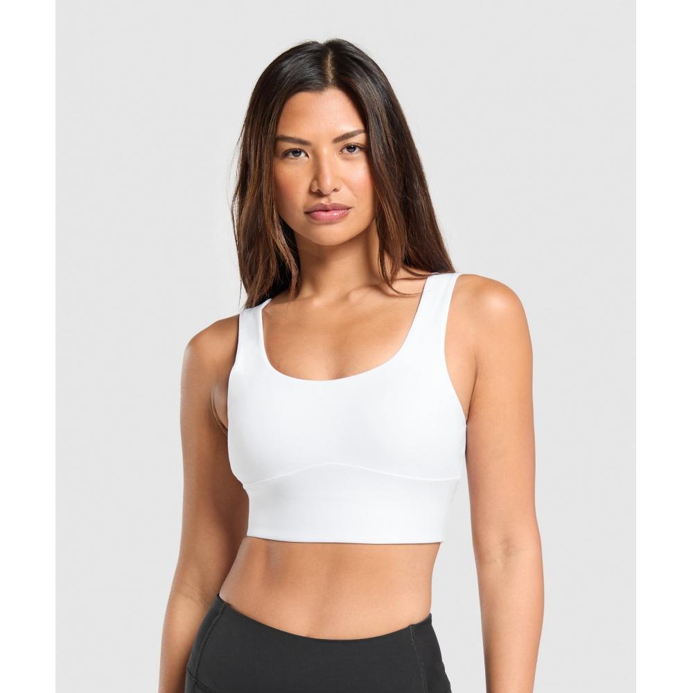 

Удлиненный спортивный бюстгальтер GYMSHARK Белый B4A9L WBBM XS
