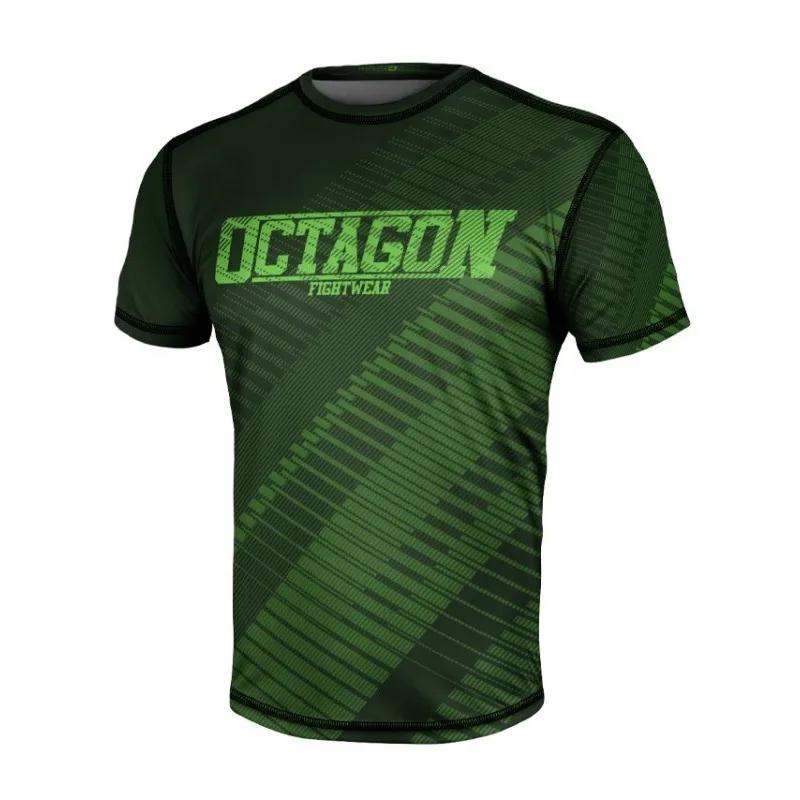 Sommer Fans Achteckig X RFA Fightwear Herren 3D-Druck Atmungsaktiv Schnelltrocknend Motorrad Sport Fitness Kurzarm T-Shirt