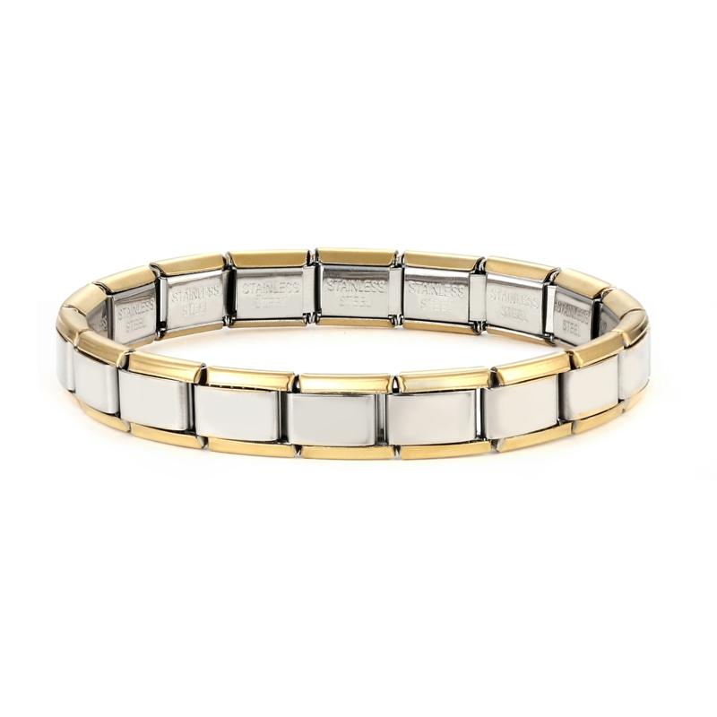 Braccialetti Charm Italiani Fai da Te Catena di Base Bracciale in Acciaio Inossidabile Moduli Assemblati Versatili Regalo Ideale 9mm Universale Dropshipping