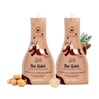Nat Habit Raw Potato Koltuk Altı Ubtan ve Peeling Aydınlatıcı, Yumuşatıcı, Koku Kontrolü ve Koyu Lekeleri Giderici (40 gr X 2'li Paket)