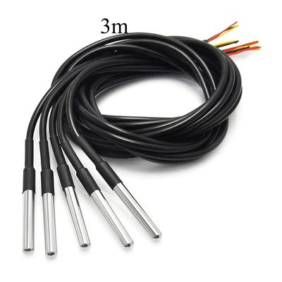 1PCS Waterproof DS18B20 Thread Temperature Probe Temperature Sensor Stainless Steel Package 1m 2m 3m 5m 10m 18B20 Wire Arduino