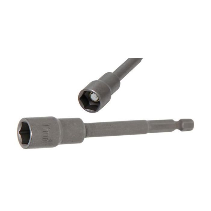 Douille à choc, six pans, extra longue pour perceuses 6,3 mm (1/4") 11 mm