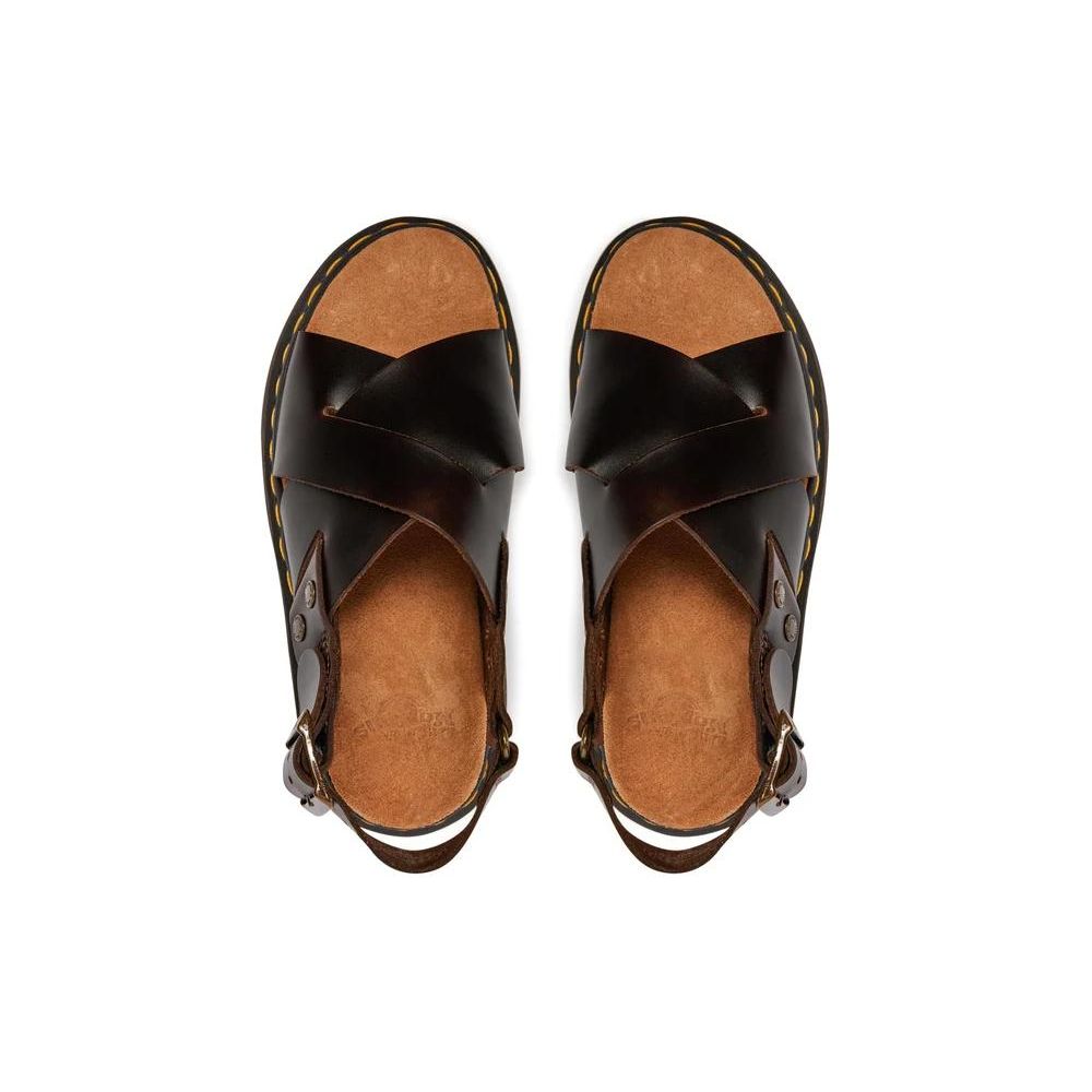Dr. Martens Leather Fashion Comfortable Simple Versatile Slide Sandals Unisex Sandals Brown 31577375