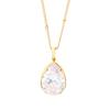 Kalen French INS Teardrop Zircon Pendant Necklace Luxury Stainless Steel Choker for Women Gift