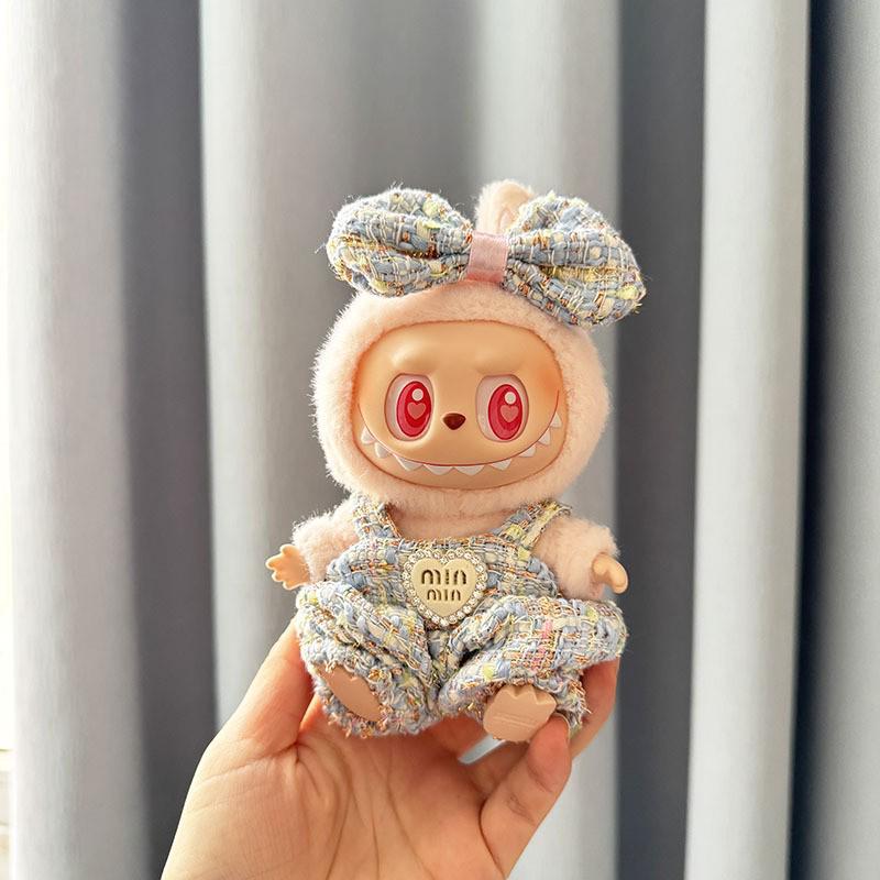 Doll Clothes Exclusive: 17cm Labubu Pendant Keychain with Little Fragrant Style Skirt