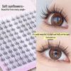 Taihua Yanghua Natural Comic Cluster False Eyelashes - Pre-Cut, Thin Stem, Daily Wear