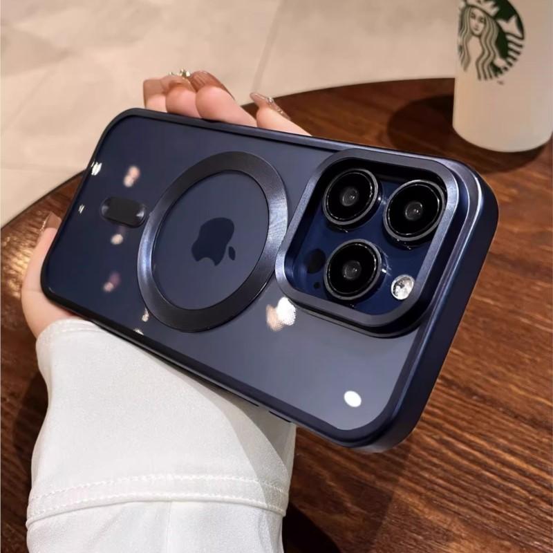 Matte Plating For Magsafe Magnetic Wireless Charge Case For iPhone 11 12 13 15 14 16 Pro Max Plus Soft Clear Shockproof Cover
