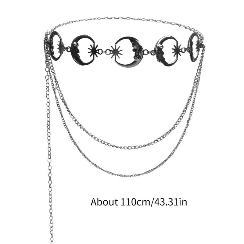 Adjustable Length Waist Chain Multilayer Metal Waist Chain Blings Body Chain for Casual or Beachwear
