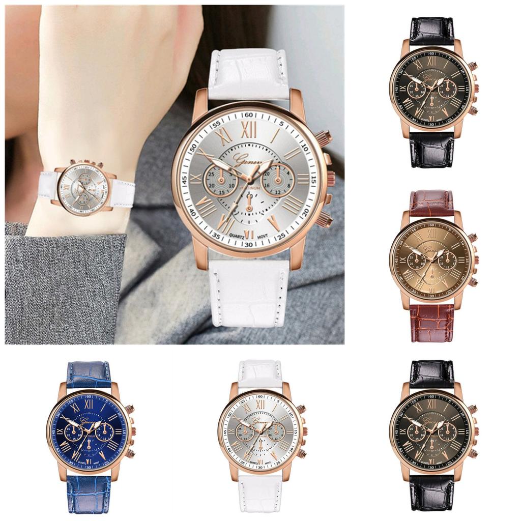 Women Leather Classic Quartz Watch Fashionable Wristwatch Accessory Gifts Girls
