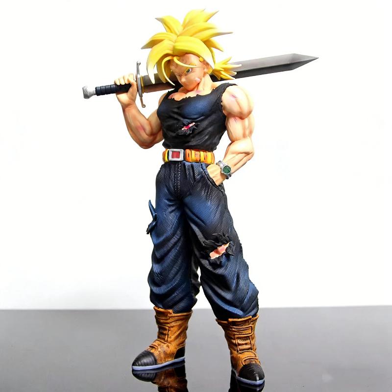 33cm Anime Dragon Ball GK Super Saiyan Trunks Action Figures With Sword Statue Collectible Toys Desktop Decoration Model Gifts