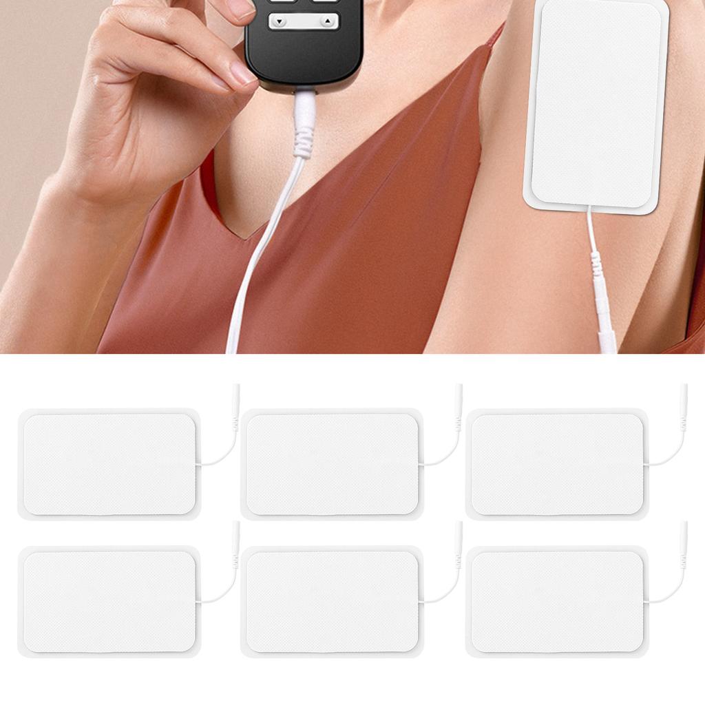 6pcs Reusable Tens Pads Non Irritating Replacement Electrode Patches for Electrotherapy