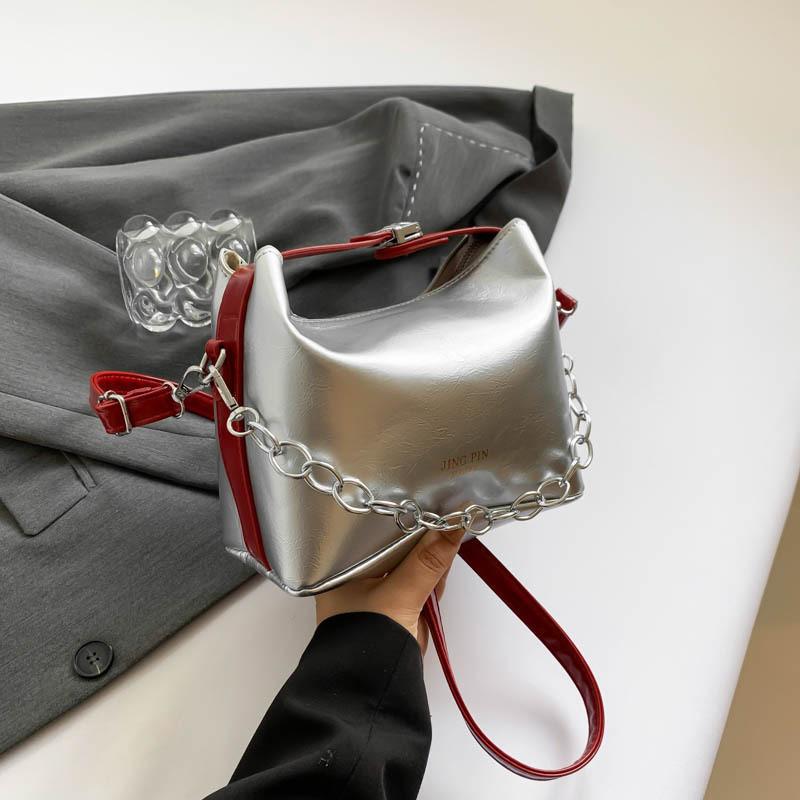 Stylish Minimalist 2024 Summer New Small Fashionable Shoulder Bag For Women In Black White Brown Silver