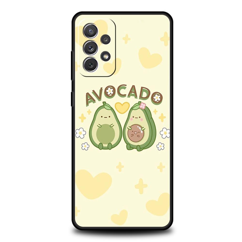 Cute Avocado Phone Case for Samsung Galaxy A55 A35 A17 A07 A15 A13 A25 A51 A71 A72 A73 A32 A52 A52S A41 5G Soft TPU Shell Fundas