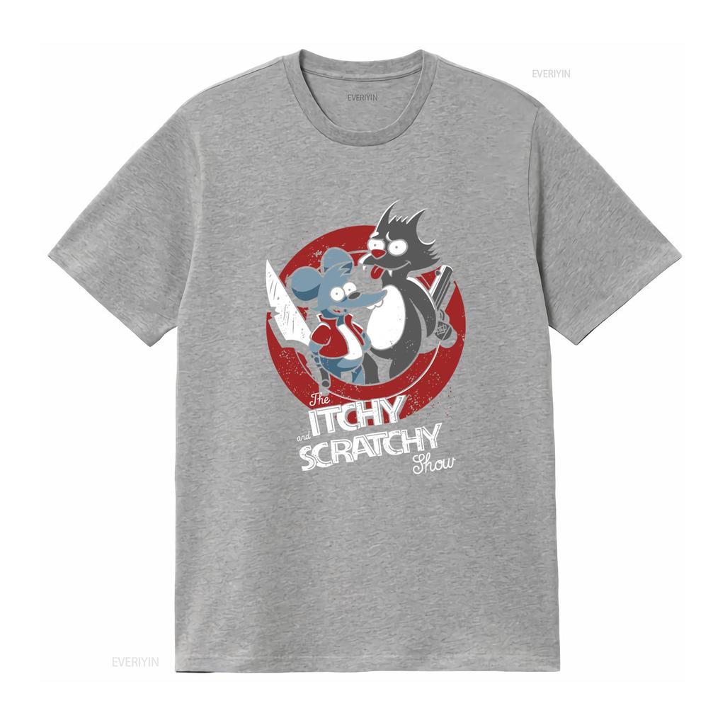 Itchy Scratchy Show T Shirt Vintage Cartoon Design Comfortable Daily Wear Ideal for Classic Animation Enthusiasts vintage