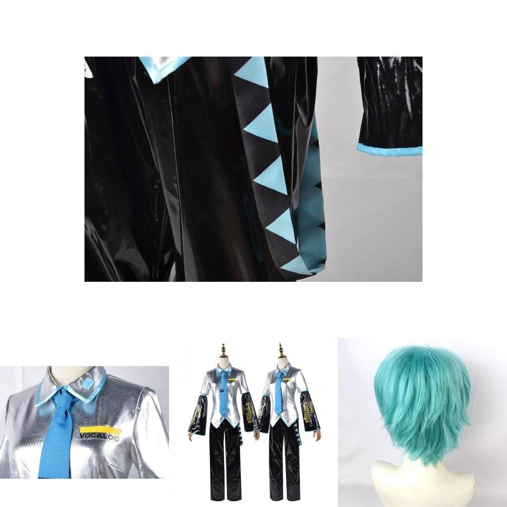 Men's High-quality Hatsune Miku Vocaloid Pu Cosplay Shirt Tie Pants Wig Set For Holidays