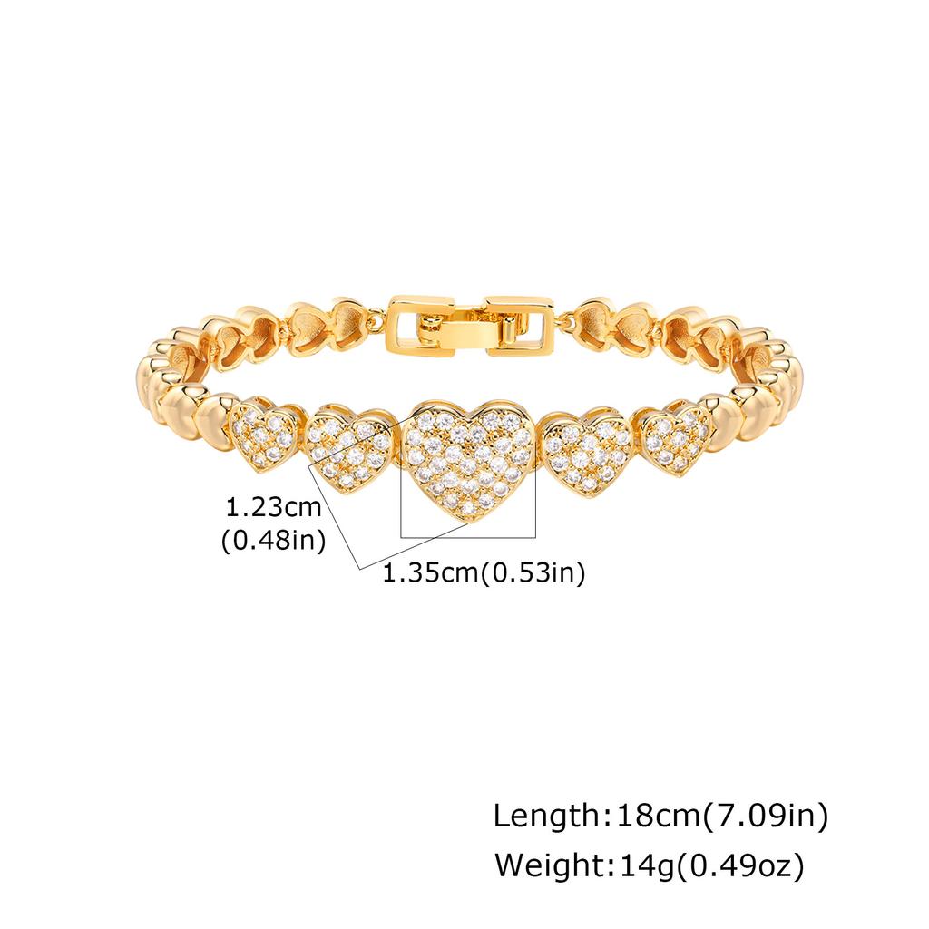 Luxury Shiny Zircon Charm Bracelet for Women, Gold Color Metal Geometric Chain Wristband Bangle, Fashion Exquisite Jewelry Gift