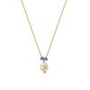 French Baroque Non-Fading Blue Stone Pearl Necklace Autumn And Winter 316 Material Necklace Water Drop Female Collarbone Chain