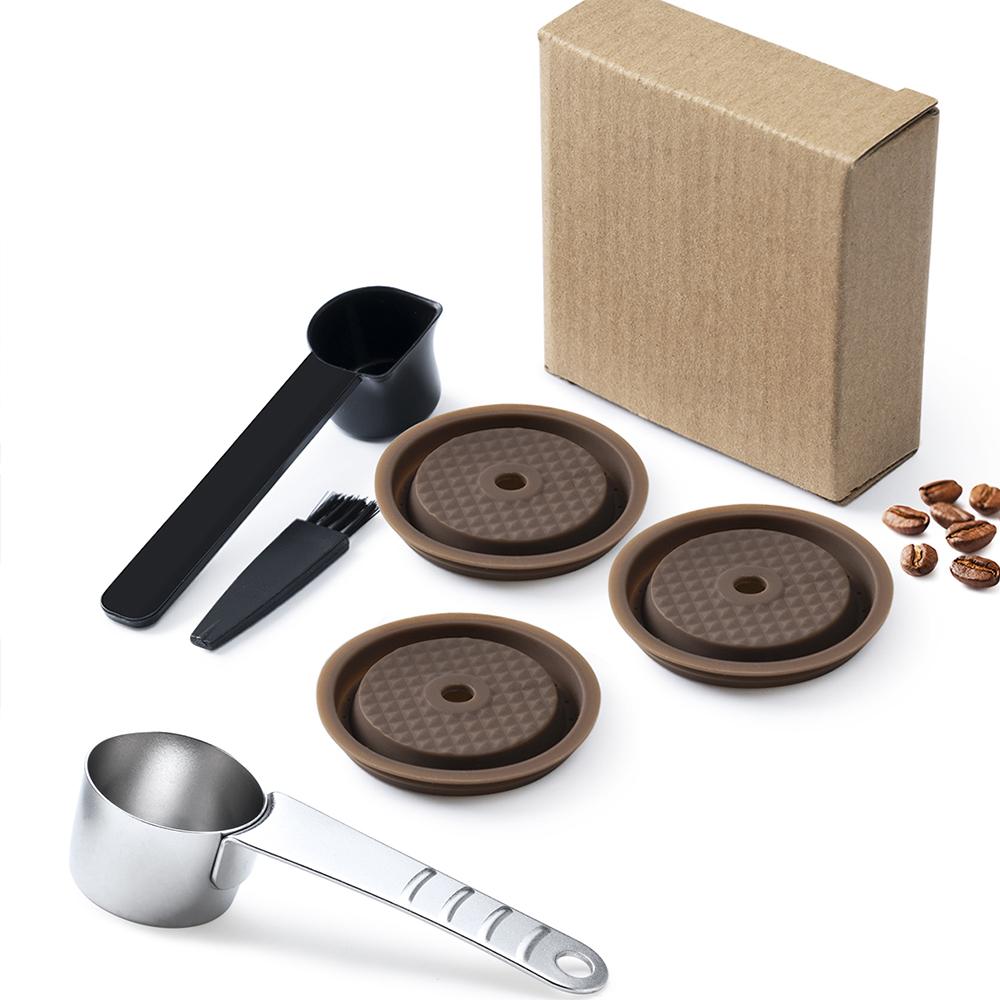 For Vertuo Next Reusable Coffee Capsule Lid Compatible With Original Vertuoline Coffee Pods Food Grade Silicone Cap with Spoon
