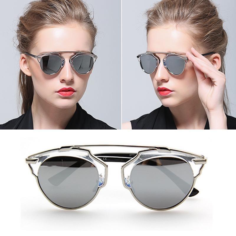 Vintage Cat Eye Sunglasses With Uv Protection Metal Frame For Fashionable Women