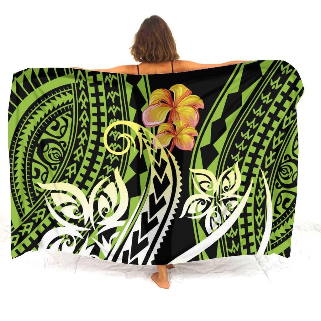 Soft And Comfortable Fabric Summer Beach Holiday Sun Sarong All-In-One Cover Coat Polynesian Print Tailored Women'S Sarong