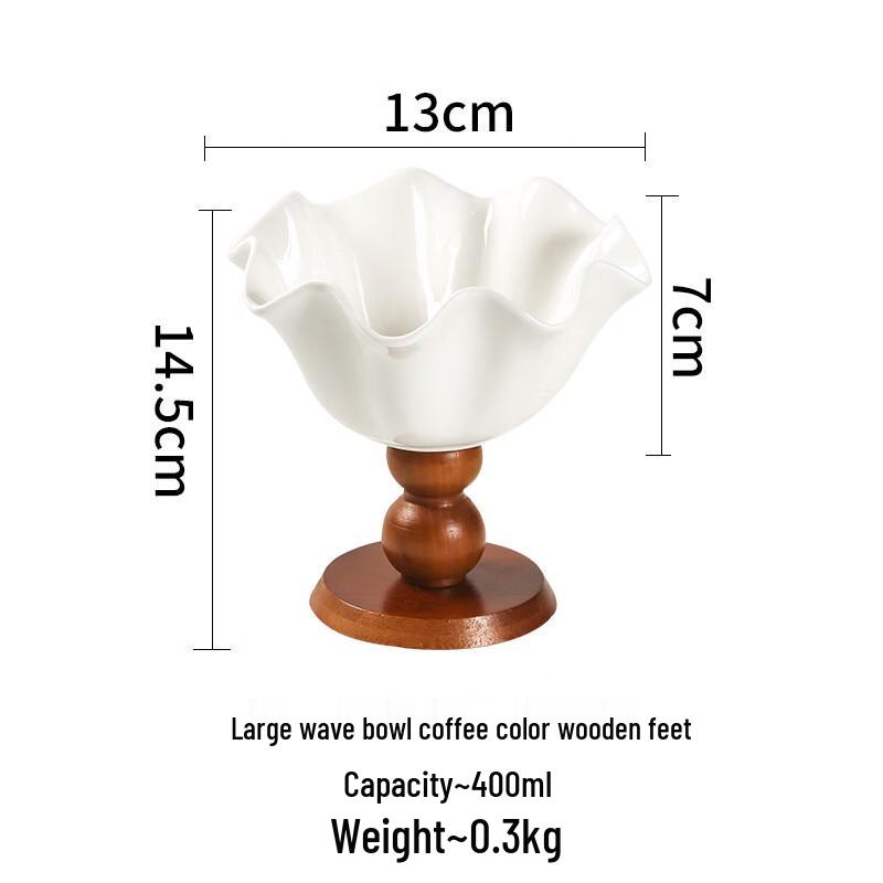 Deoux Staright American Retro Wooden Leg Wave Dessert Bowl
