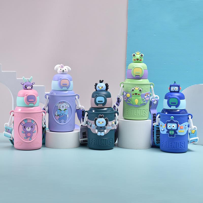 Pattern Cartoon 450ml Children Stainless Steel Insulated Cup Sippy Cup Kids Gift