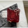 Silver Bag Women's 2025 New Trendy Fashion Popular High-end Shoulder Bag Red Super Fire Commuter Bucket Bag