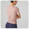 Damen Lockerer Hoodie Sportoberteile Yoga-Kleidung Schnelltrocknendes Lauf-Kurzarm-T-Shirt Fitnesskleidung