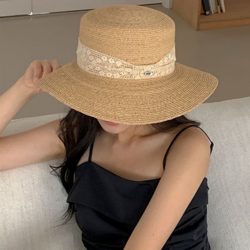 

Шляпа-канотье TORTOISE Qasr Raffia beige