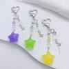 Colorful Pentagrams Pendant Keychain Trendy Five Pointed Stars Beaded Phone Strap Fashionable Bag Charm for Women