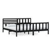 Vidaxl Bed Frame, Black, Solid Pine Wood, 200 X 200 Cm